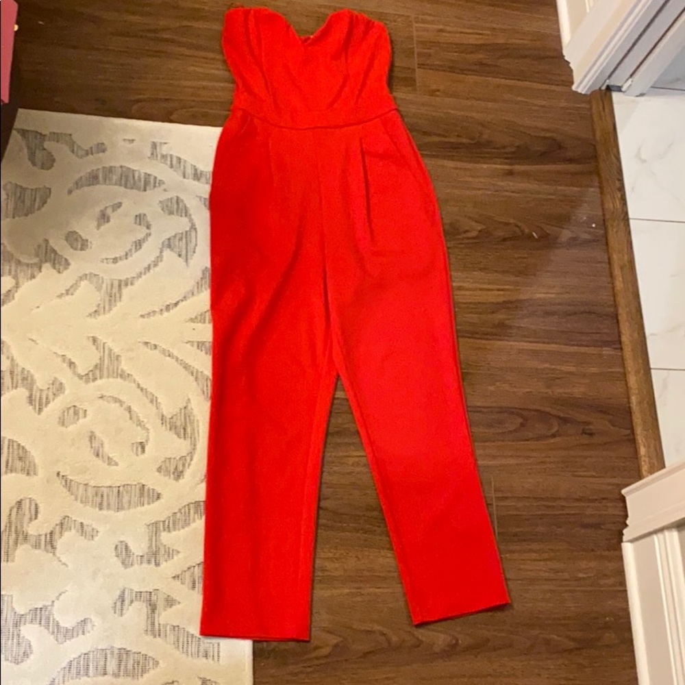 Red Strapless Jumpsuit - Never been worn